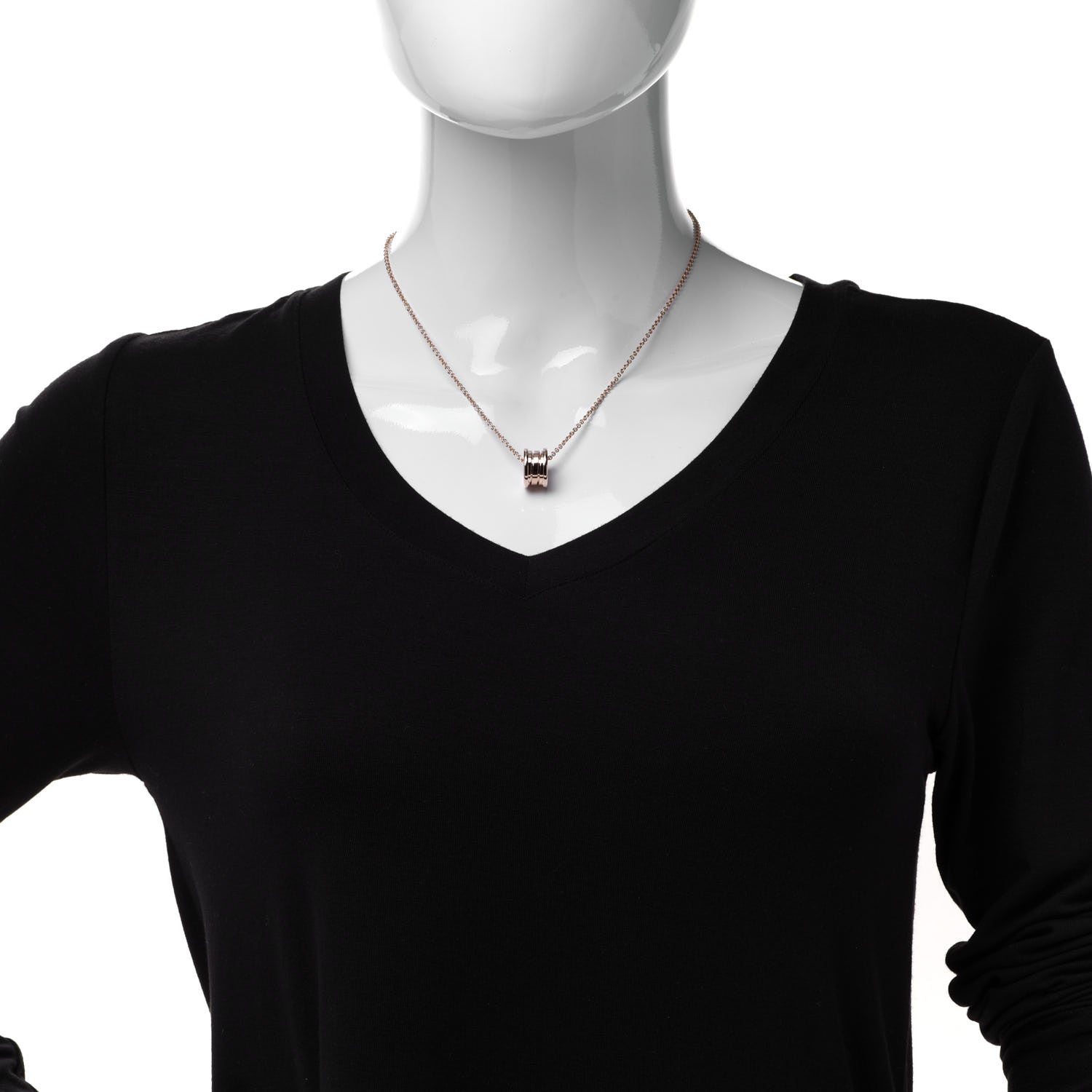 Bulgari 18K Rose Gold B.Zero1 Pendant Necklace 2 of 9