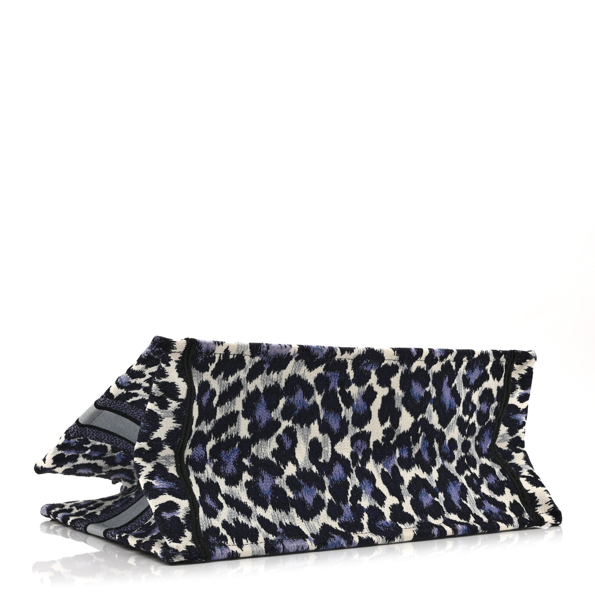Canvas Mizza Embroidered Medium Leopard Book Tote Purple