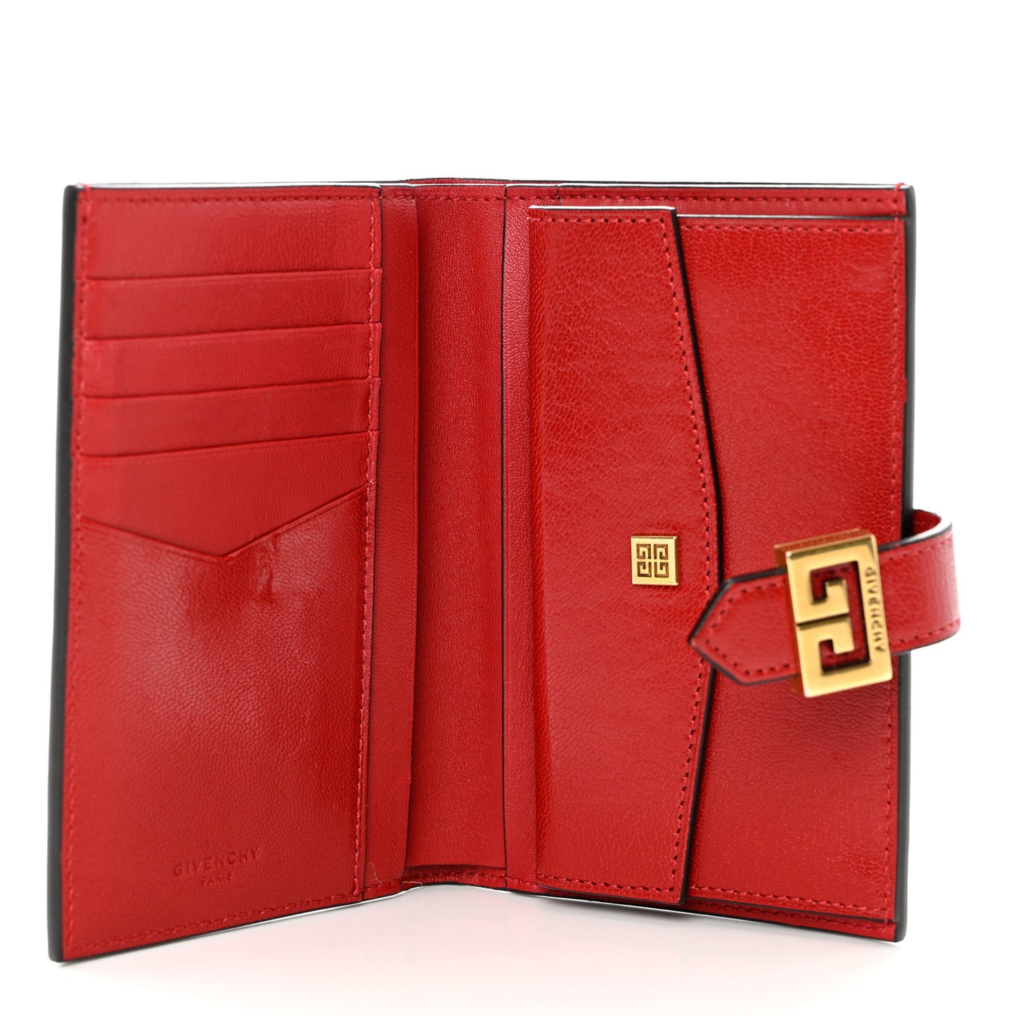 Goatskin Diamond Quilted GV3 Medium Wallet Vermillion