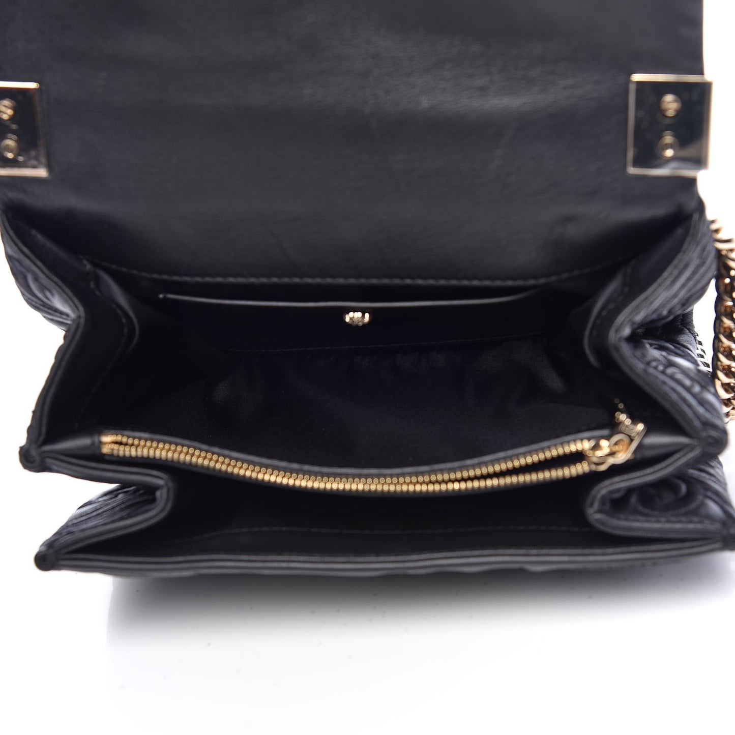 Nappa Embroidered Baroque Palazzo Sultan Shoulder Bag Black