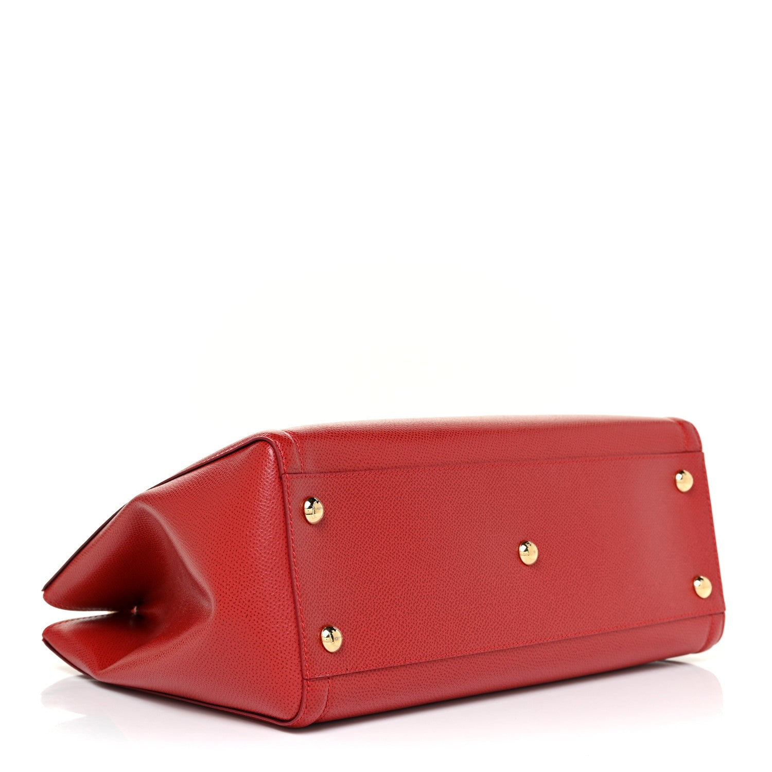 Salvatore Ferragamo Hammered Calfskin Vara Bow Chain Tote Red 4 of 10