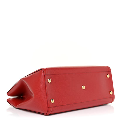 Salvatore Ferragamo Hammered Calfskin Vara Bow Chain Tote Red 4 of 10