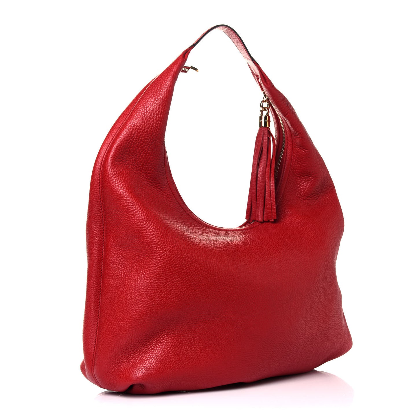 Pebbled Calfskin Large Soho Hobo Red