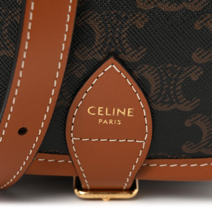 Celine Triomphe Canvas Medium Folco Bag Tan 6 of 10