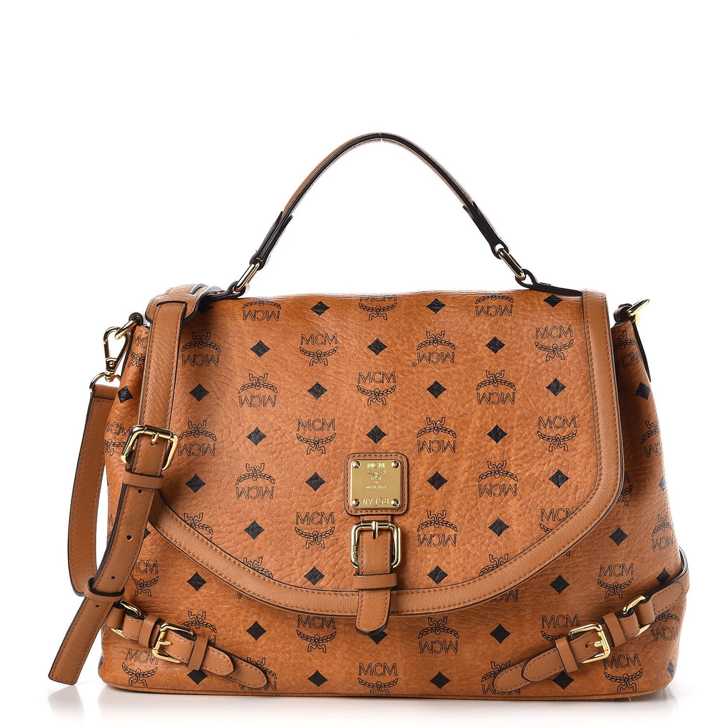 Visetos Top Handle Satchel Cognac