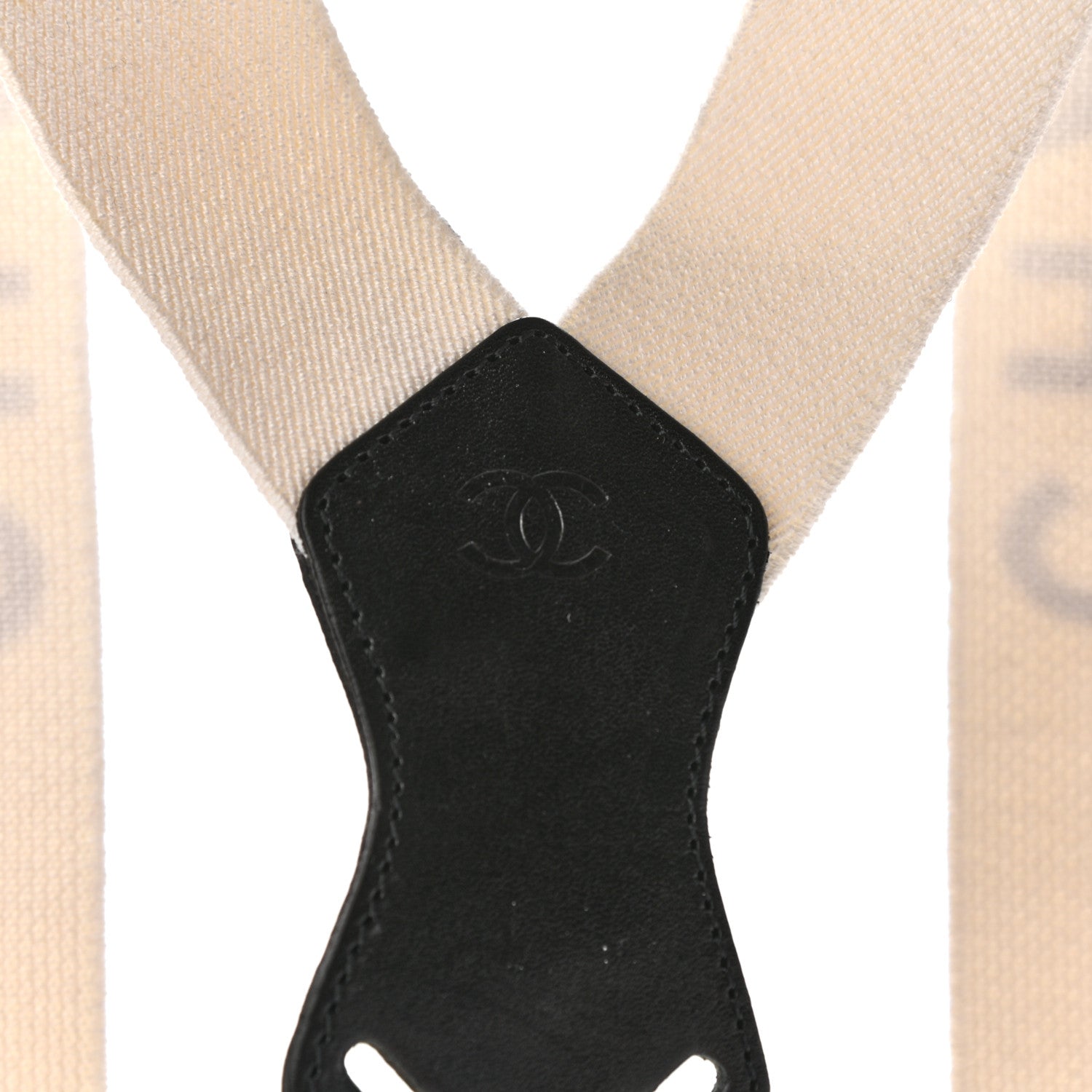 Chanel Logo Suspenders Black White 3 of 10