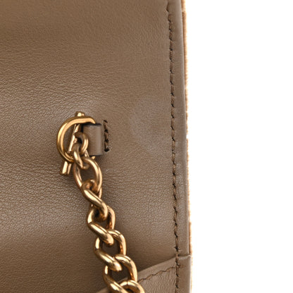 Gucci Velvet Matelasse GG Marmont Chain Wallet Taupe 11 of 12