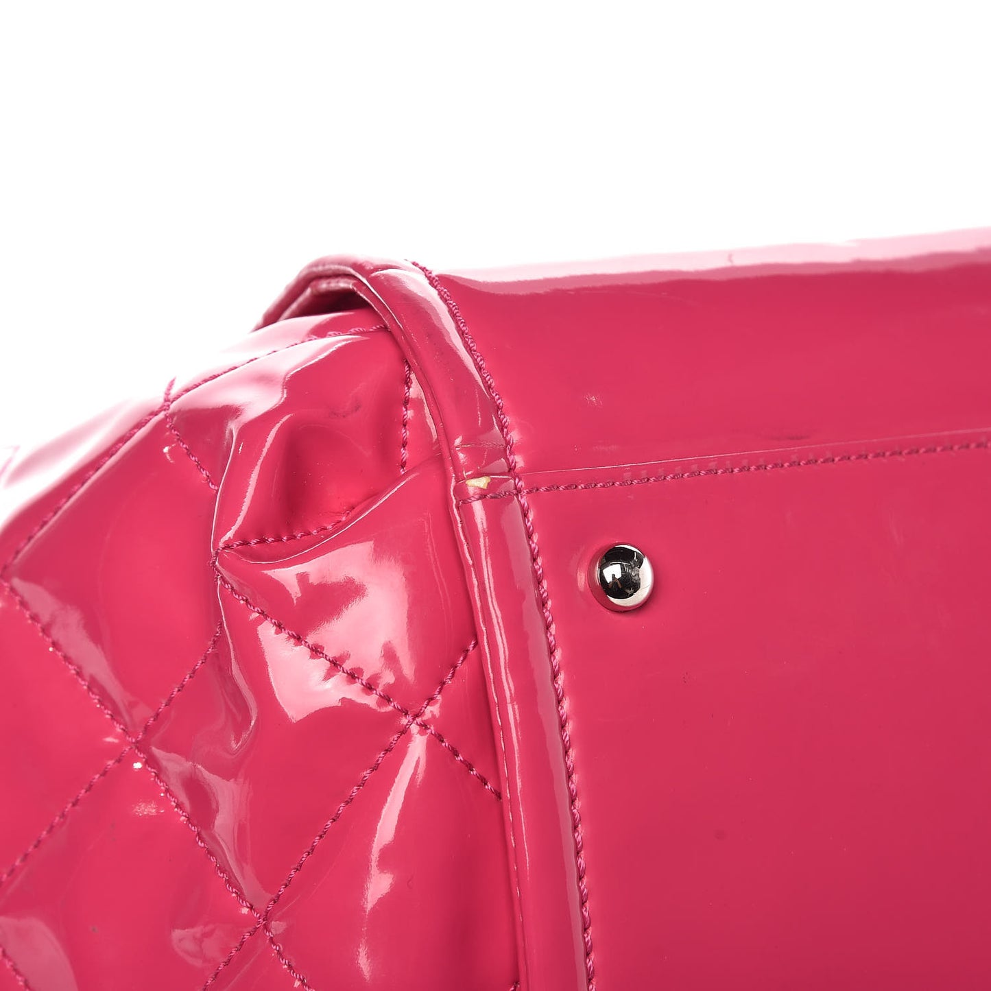 Vinyl Lipstick Ligne Accordion Tote Pink