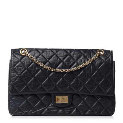 Chanel Aged Calfskin Quilted 2.55 Reissue 226 Flap Navy Blue 1 of 14