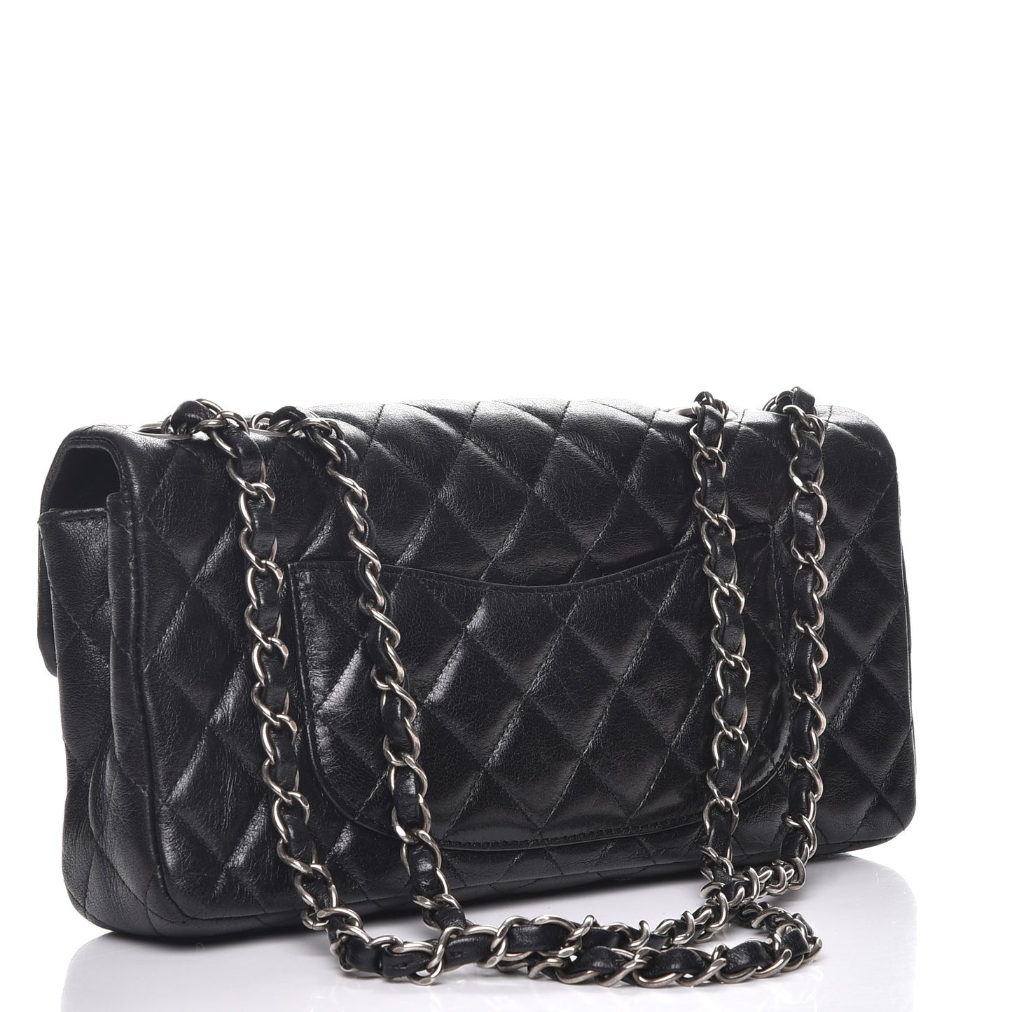 Calfskin Quilted Hybrid Reissue East West Flap Black