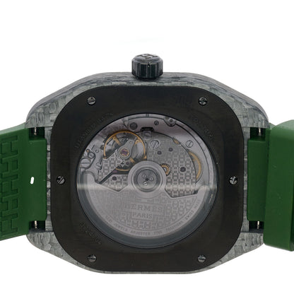 Hermes Glass Fiber Ceramic Rubber 39mm H08 Automatic Watch Vert 4 of 5