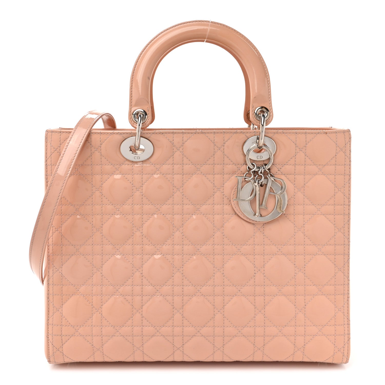 Christian Dior Patent Cannage Large Lady Dior Light Pink 1 of 17