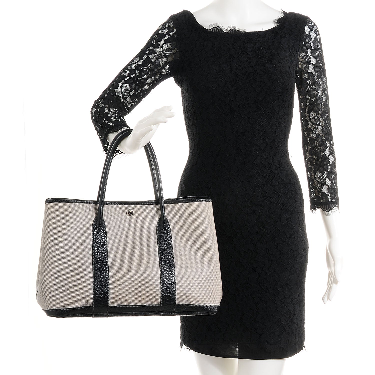 Hermes Toile Buffle Skipper Garden Party 36 MM Tote Black 2 of 8