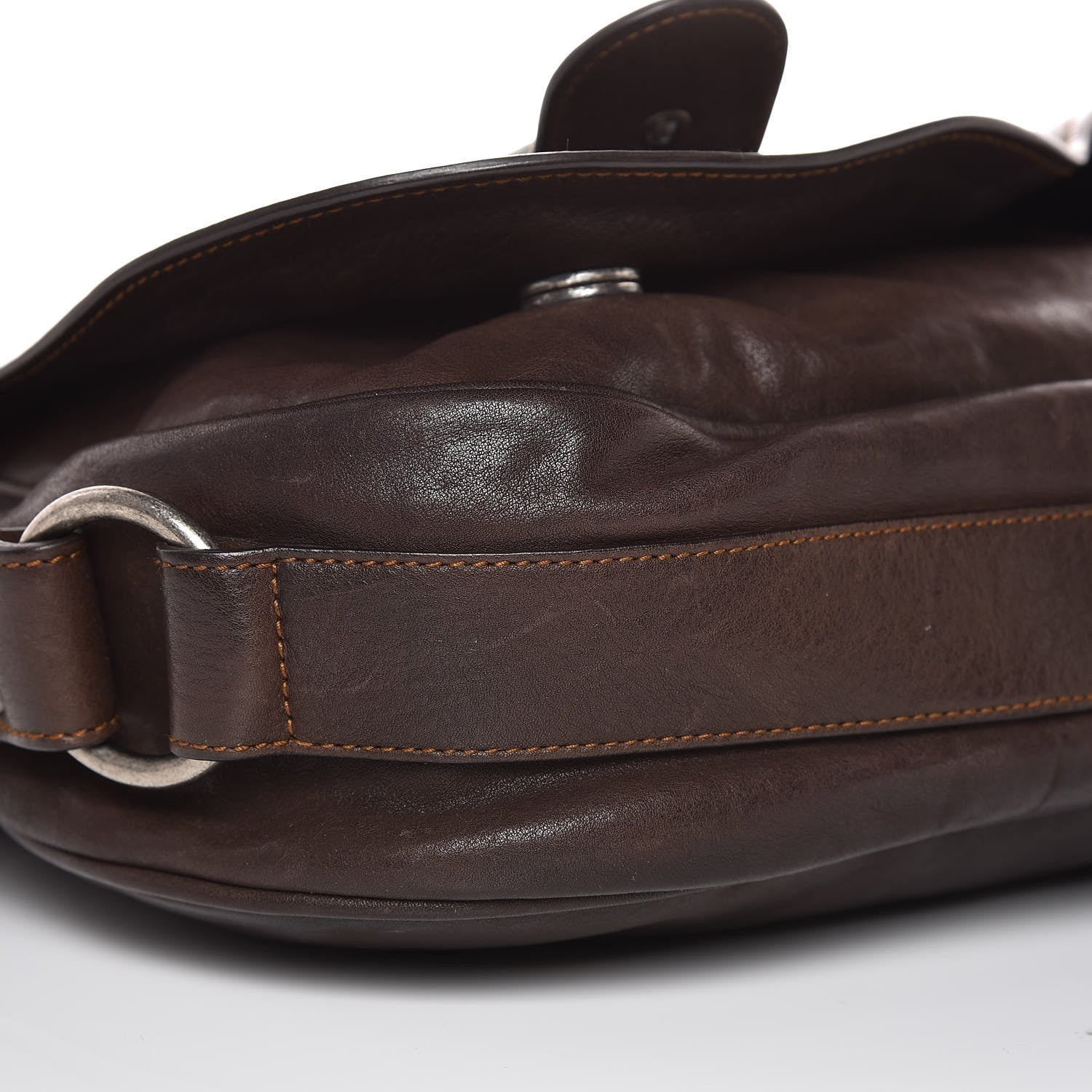 Christian Dior Calfskin Gaucho Double Saddle Bag Brown 11 of 13