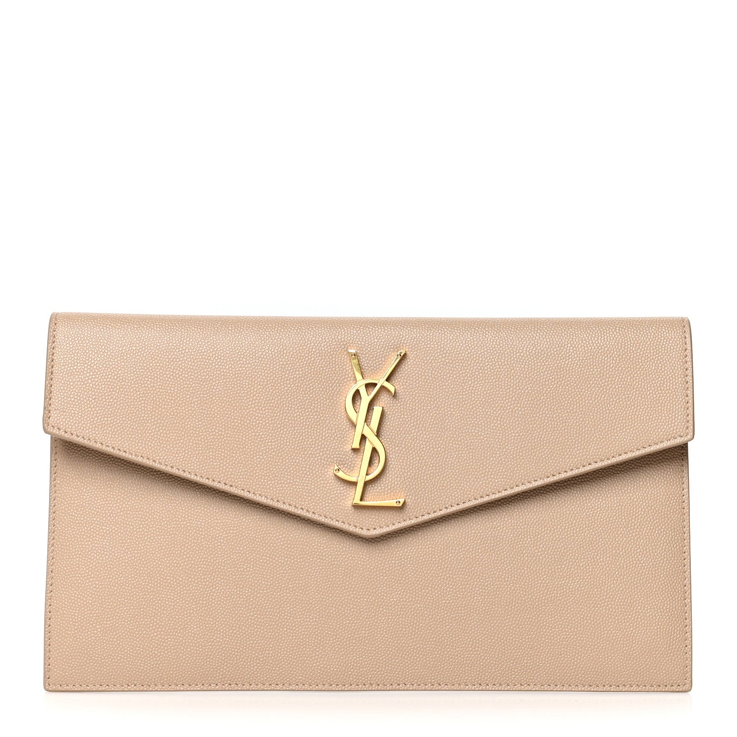 Saint Laurent Grain De Poudre Uptown Pouch Dark Latte 1 of 9
