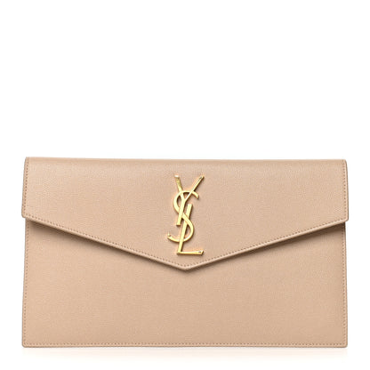 Saint Laurent Grain De Poudre Uptown Pouch Dark Latte 1 of 9