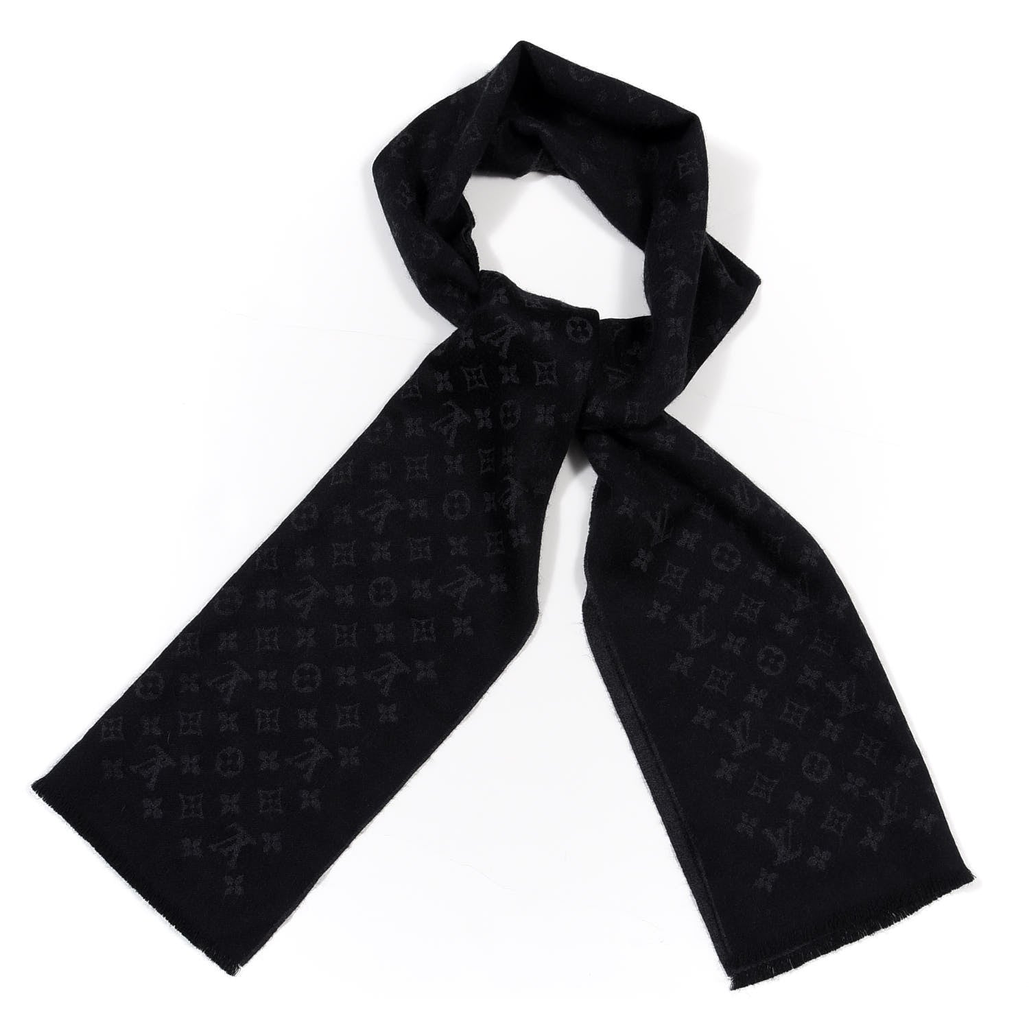 Louis Vuitton Cashmere Monogram Nightfall Stole Black 1 of 3