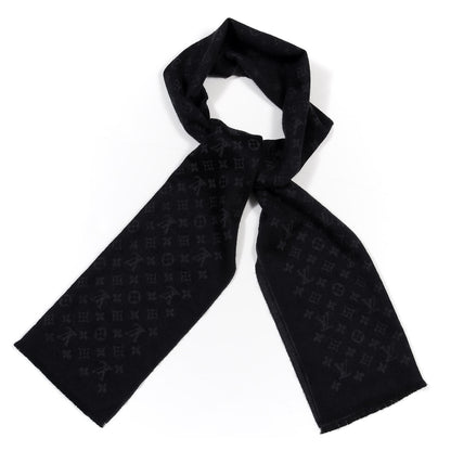 Louis Vuitton Cashmere Monogram Nightfall Stole Black 1 of 3