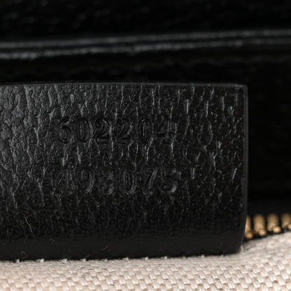 Gucci Jacquard Black Denim GG Monogram Textured Dollar Calfskin Horsebit 1955 Shoulder Bag Black Ivory 7 of 11