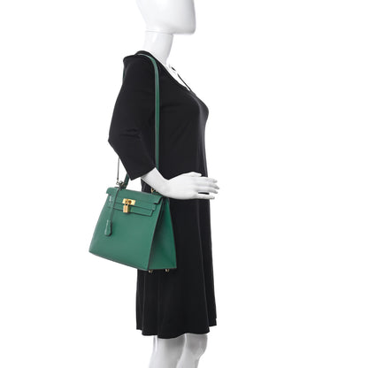 Hermes Epsom Kelly Sellier 28 Vert Vertigo 2 of 11