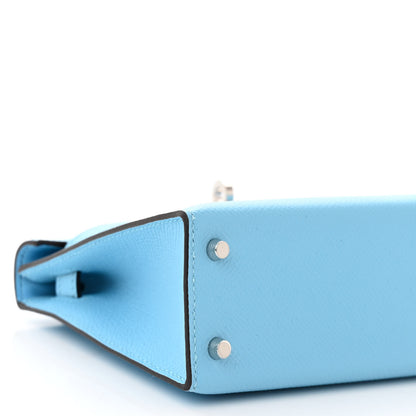 Hermes Epsom Mini Kelly Sellier 20 Celeste 9 of 11