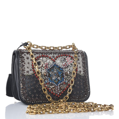 Christian Dior Calfskin Beaded Mini Dioraddict Flap Bag Black 3 of 13