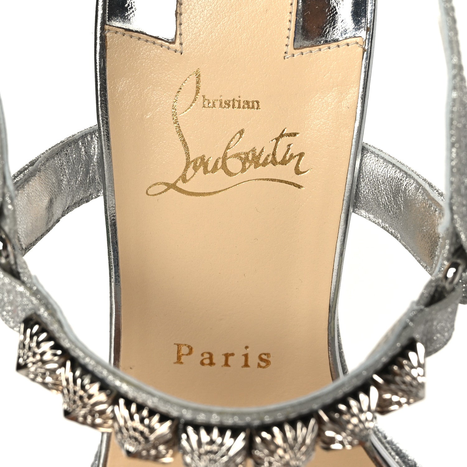 Christian Louboutin Mini Glitter Pira Ryad 110 Wedge Sandals 40 Silver 6 of 7