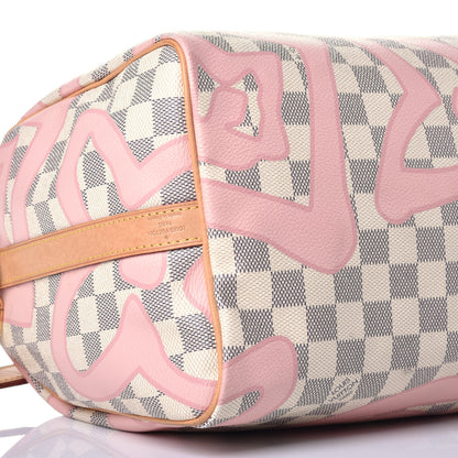 Louis Vuitton Damier Azur Tahitienne Speedy Bandouliere 30 Rose Ballerine 15 of 22