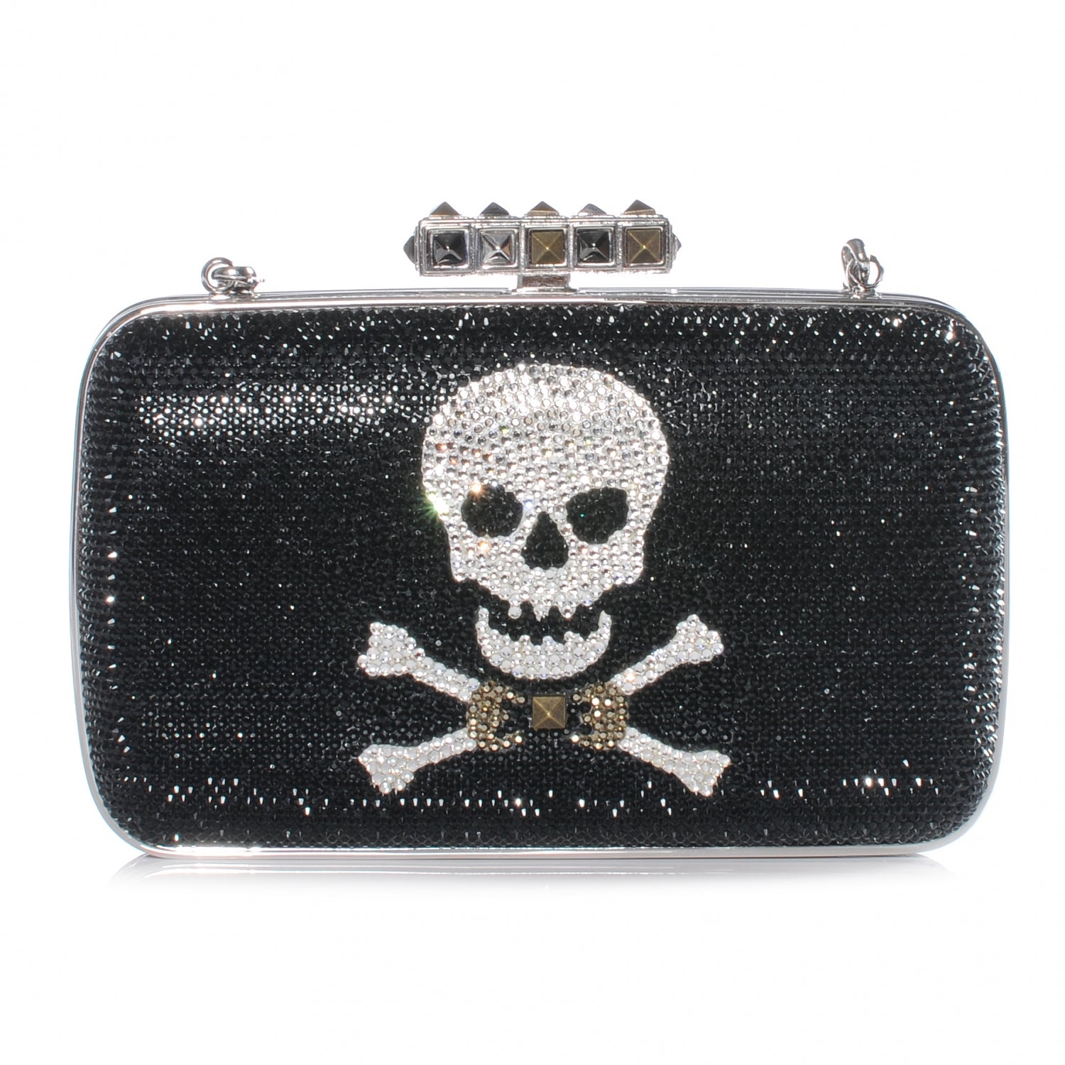 Judith Leiber Crystal Skull Pattern Clutch 1 of 6