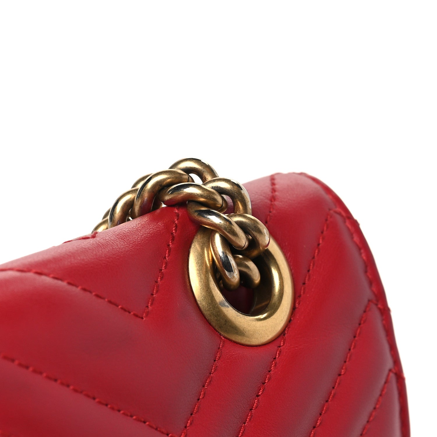 Gucci Calfskin Matelasse Small GG Marmont Shoulder Bag Hibiscus Red 10 of 10