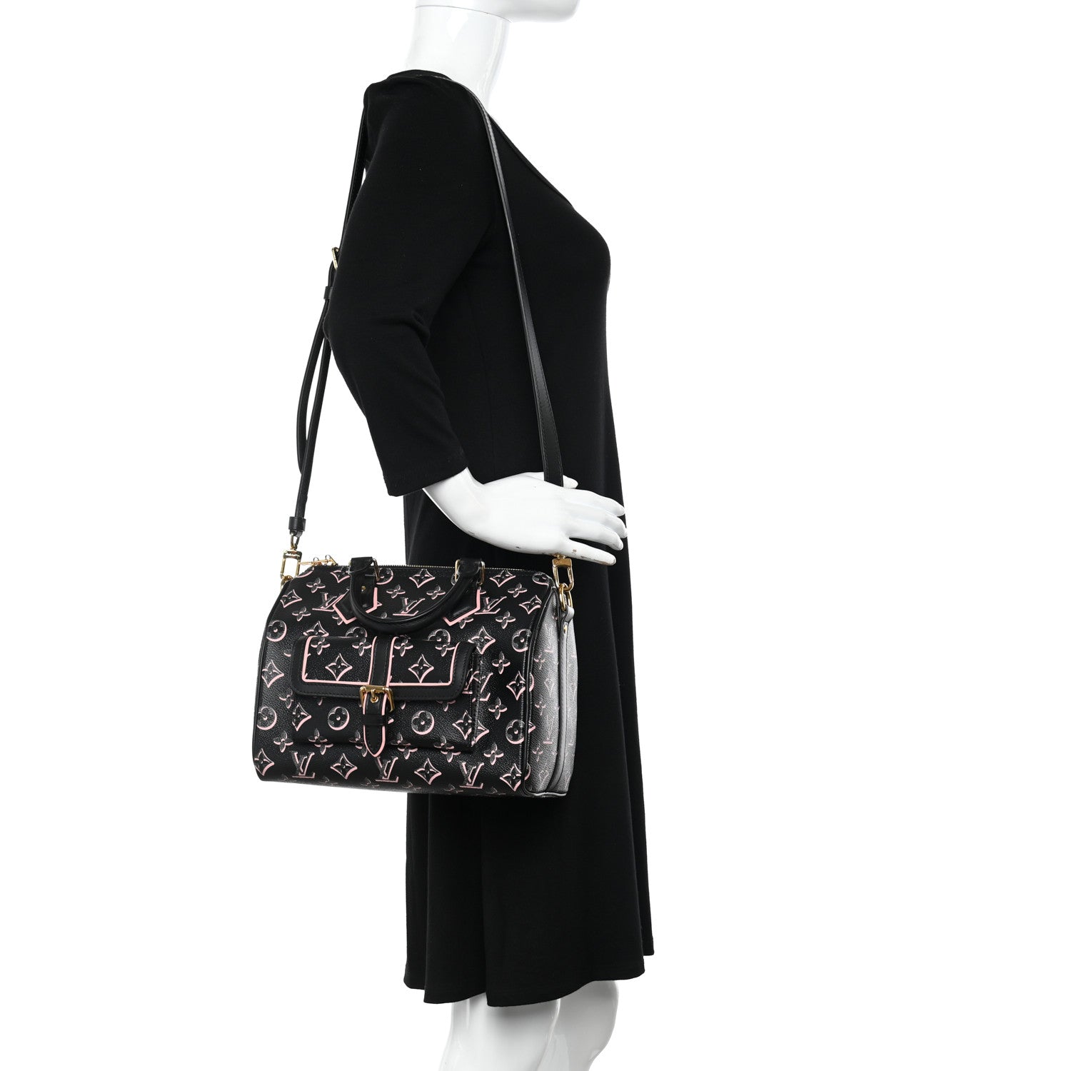 Louis Vuitton Monogram Fall for You Speedy Bandouliere 25 Black 2 of 9