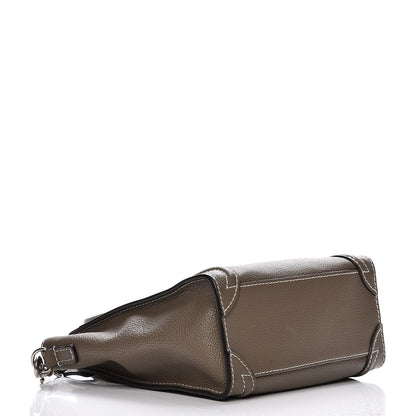 Celine Drummed Calfskin Nano Luggage Souris 4 of 10