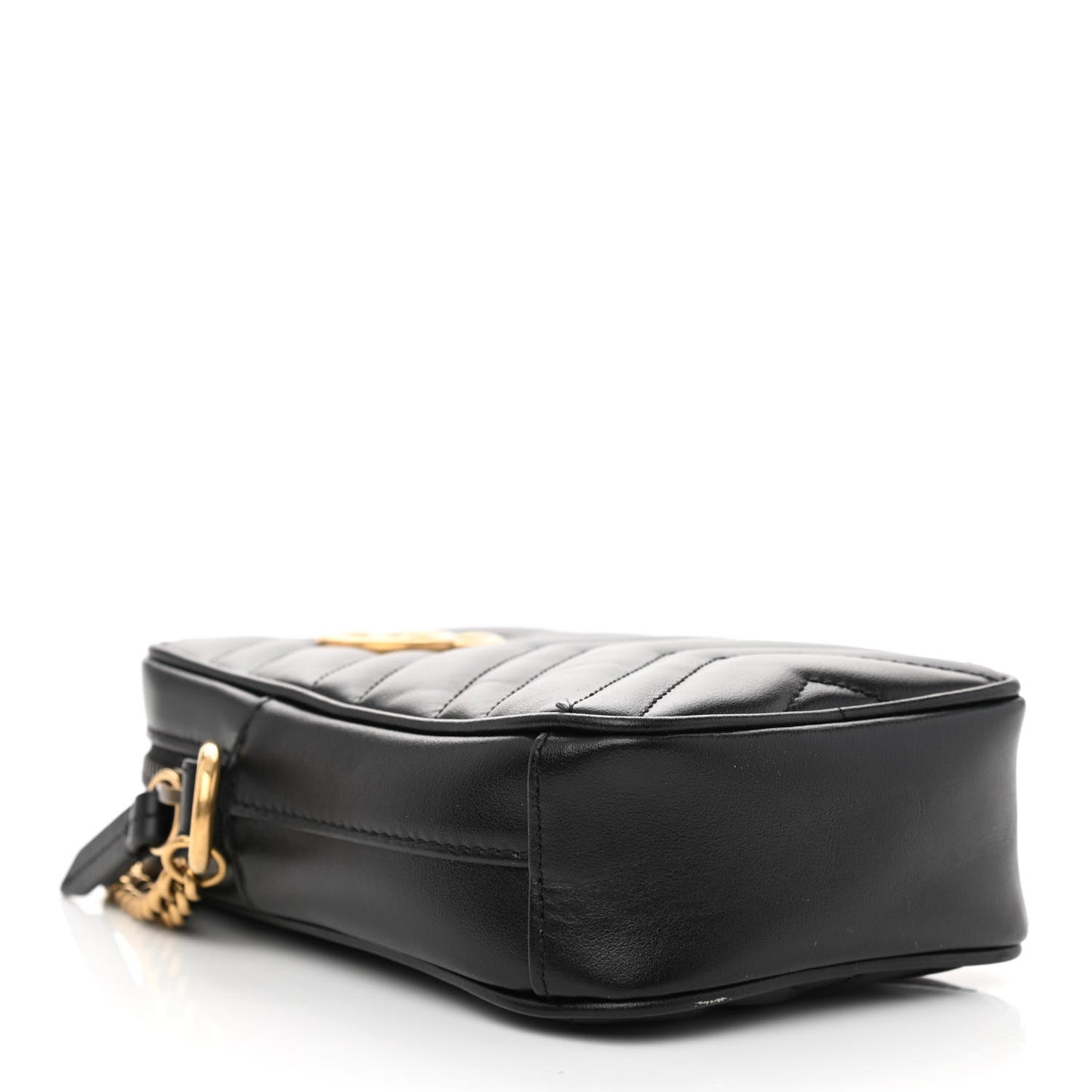 Calfskin Matelasse Mini GG Marmont Crossbody Bag Black