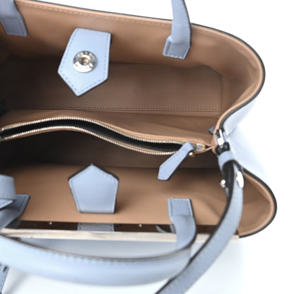 Fendi Vitello Dolce Century Petite 2Jours Tote Azzurro Sky Cuoio 5 of 10