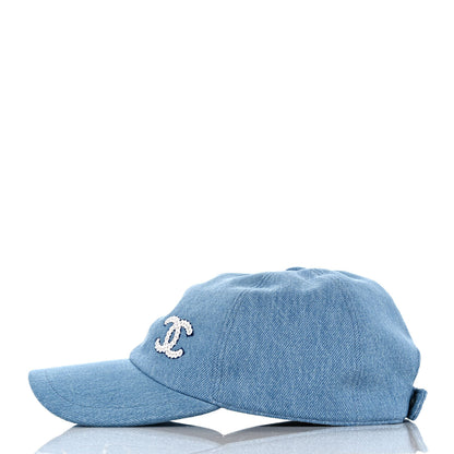 Chanel Cotton Sequin CC Cap Hat Blue 4 of 8