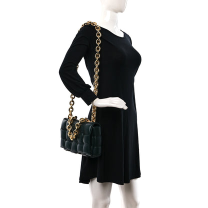 Bottega Veneta Lambskin Maxi Intreccio Padded Chain Cassette Crossbody Bag Raintree 2 of 9