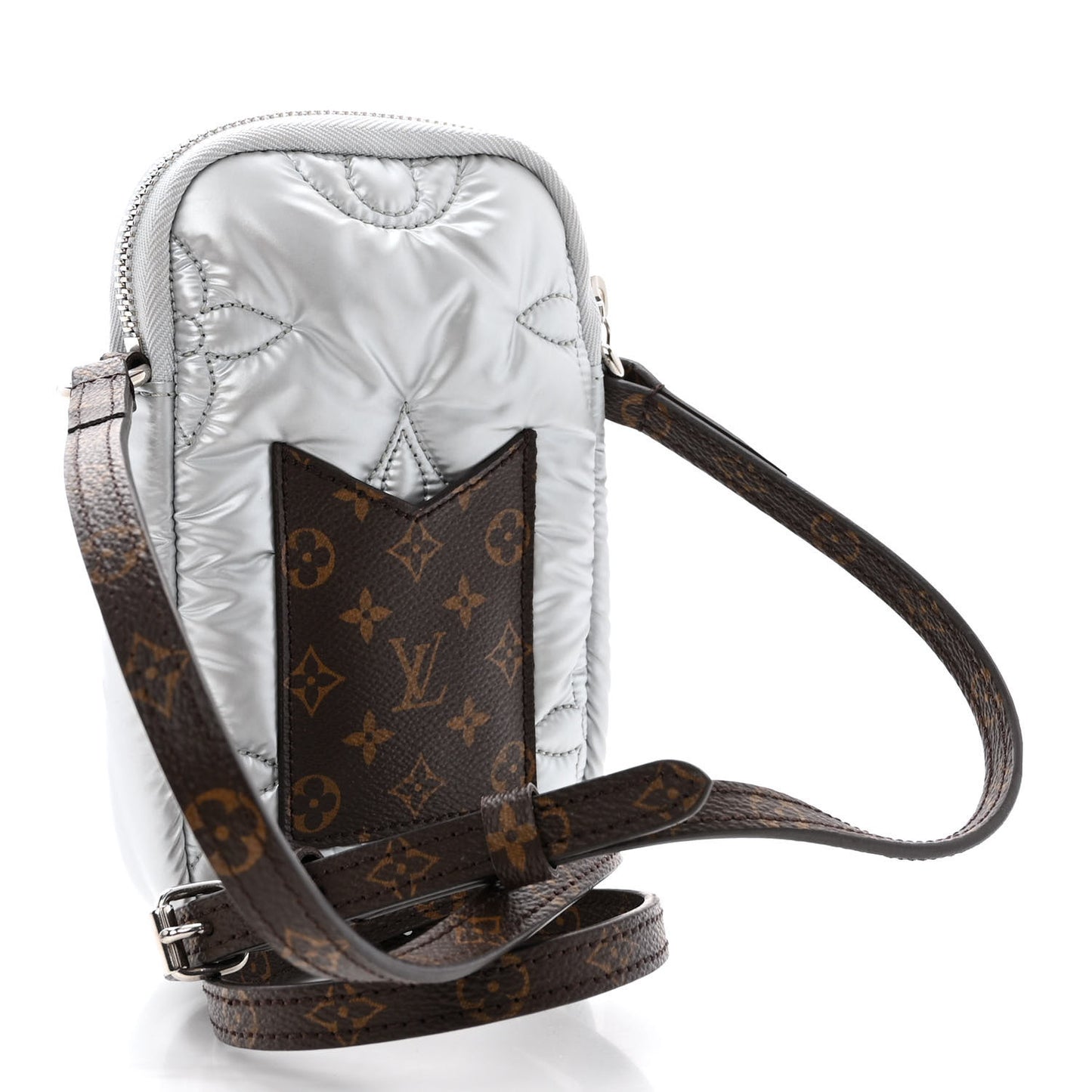 Econyl Monogram Pillow Phone Pouch Silver