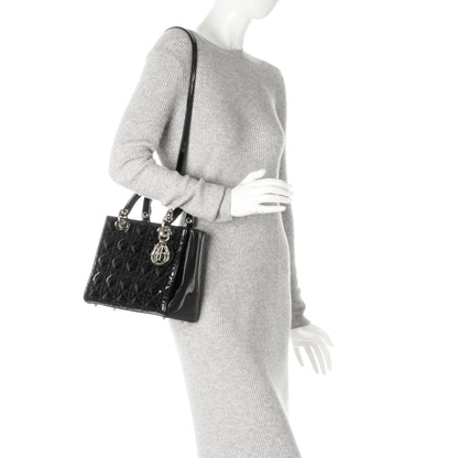 Christian Dior Patent Cannage Medium Lady Dior Black 3 of 8