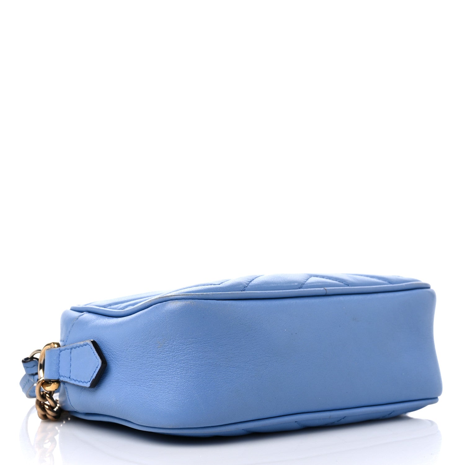 Gucci Calfskin Matelasse Mini GG Marmont Chain Shoulder Bag Clear Sky Blue 4 of 18