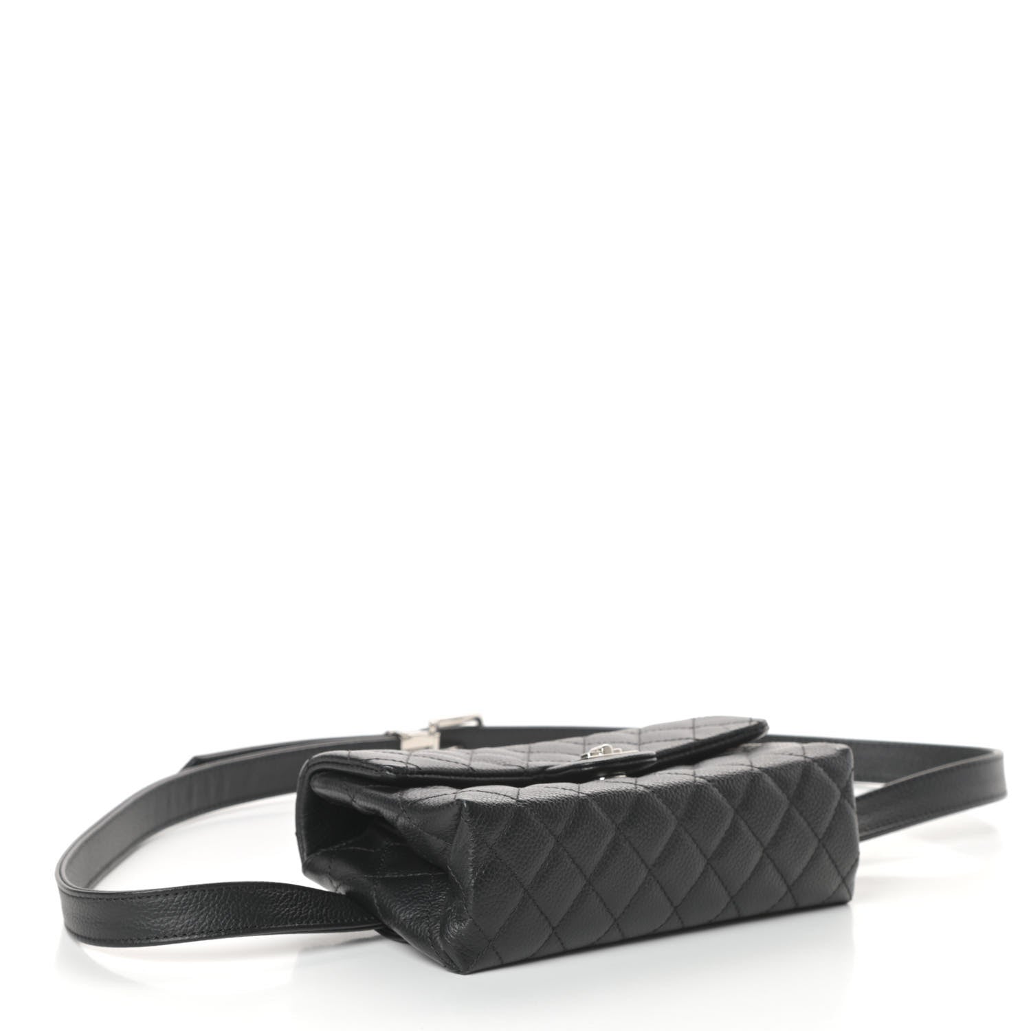 Chanel Grained Calfskin Quilted 2.55 Reissue Flap Belt Bag Clutch Black 4 of 9