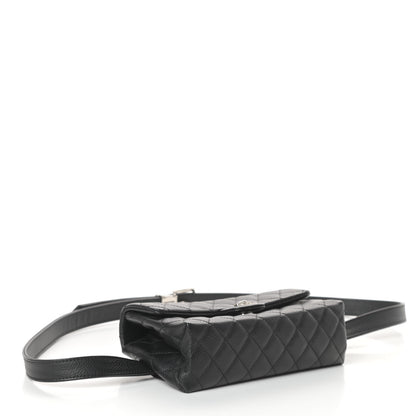 Chanel Grained Calfskin Quilted 2.55 Reissue Flap Belt Bag Clutch Black 4 of 9