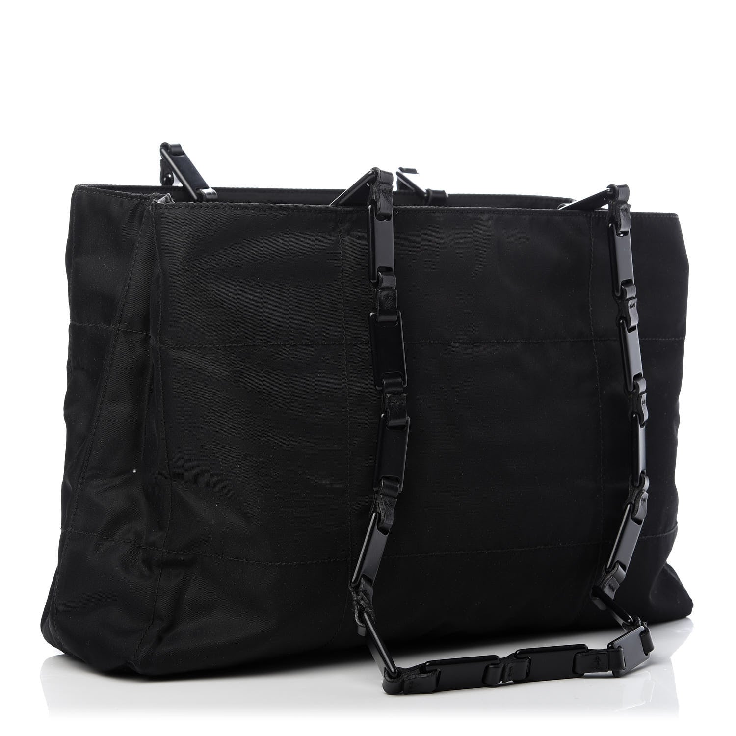 Prada Tessuto Nylon Chain Tote Black 3 of 10