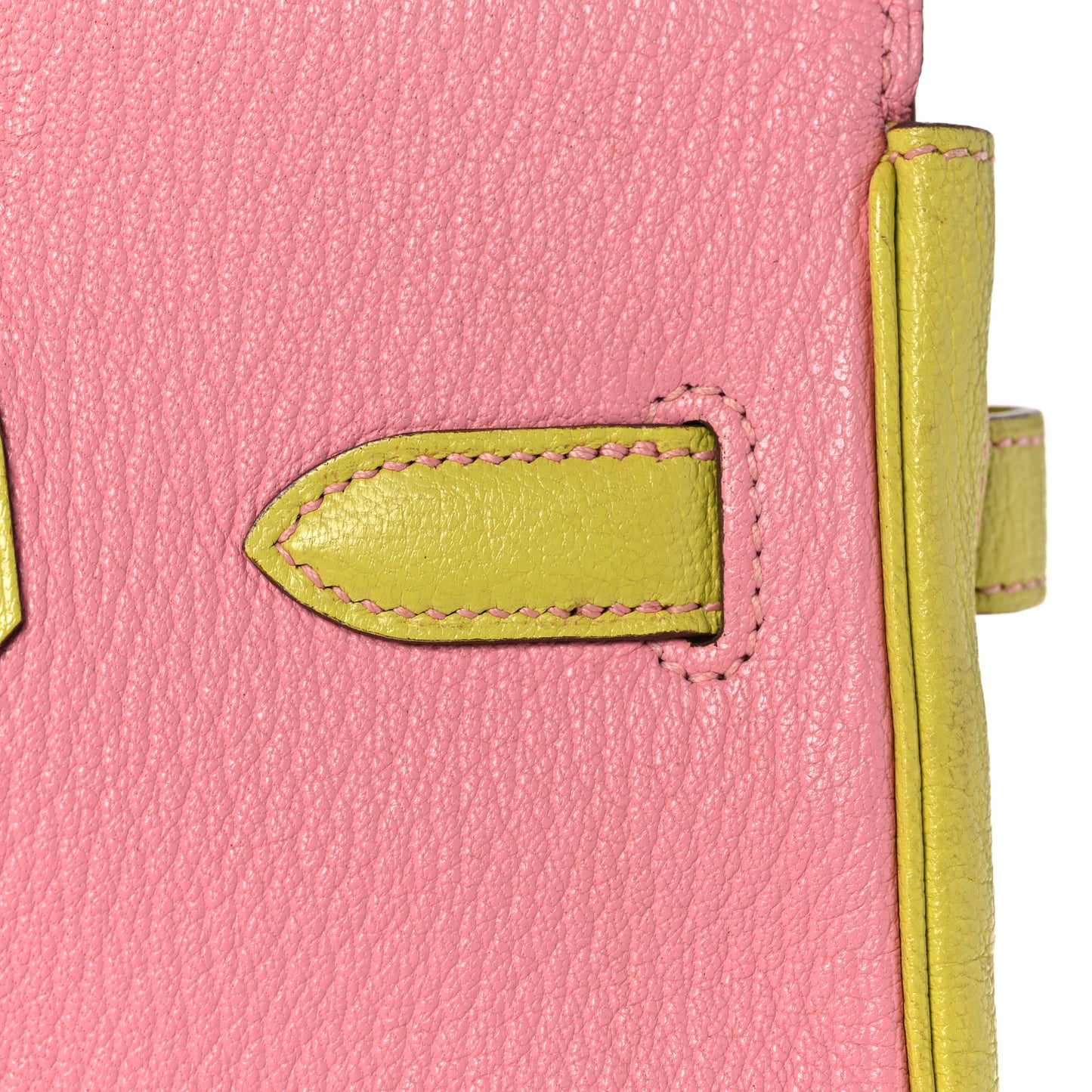 Chevre Mysore Horseshoe Birkin 30 Rose Confetti Soufre