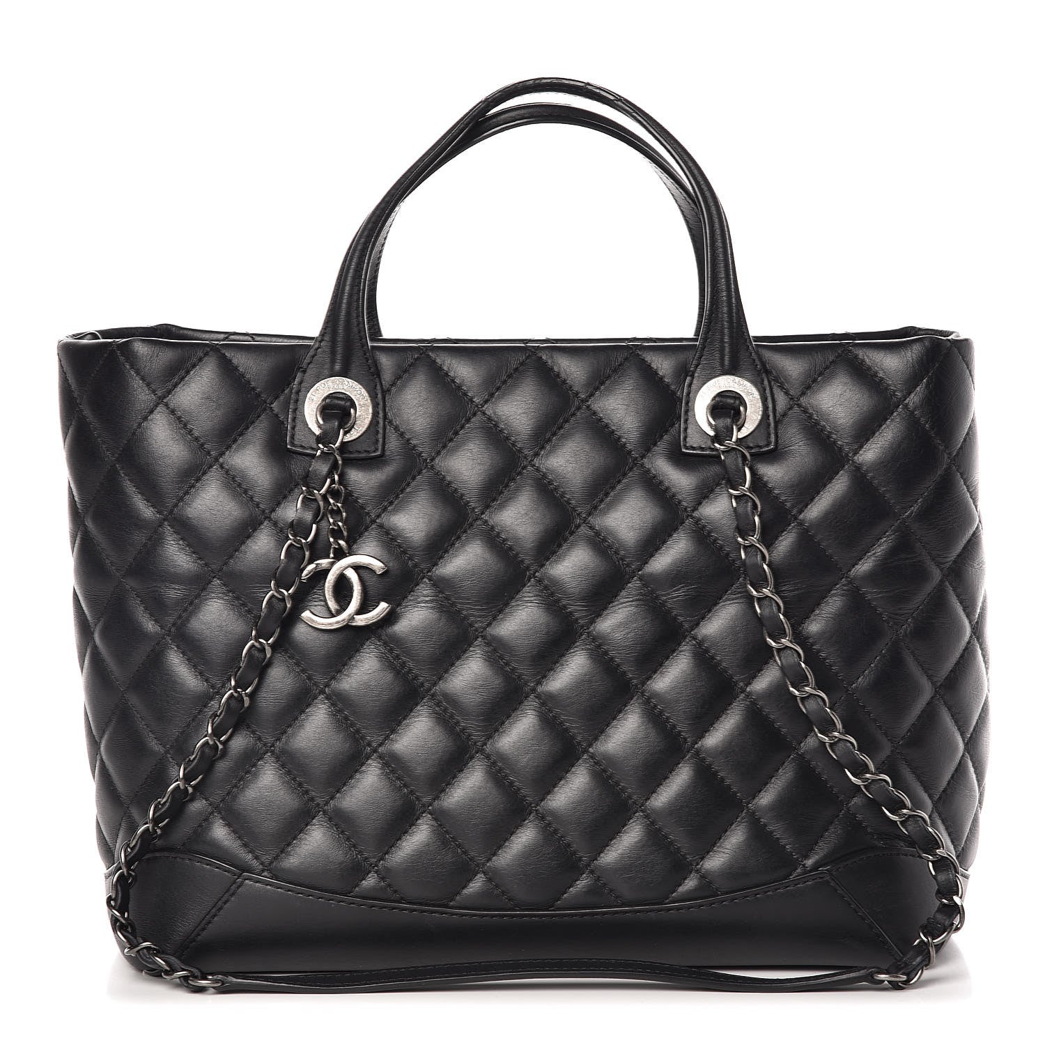 Chanel Calfskin Quilted Small Easy Shopping Tote Black 1 of 13
