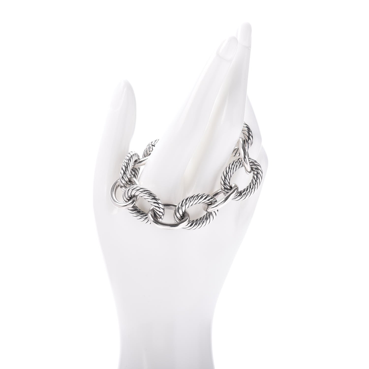 David Yurman Sterling Silver 17mm Extra Large Oval Link Bracelet 2 of 4