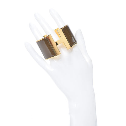 Hermes Enamel Extra Wide Clic Clac H Bracelet PM Chocolate 2 of 4