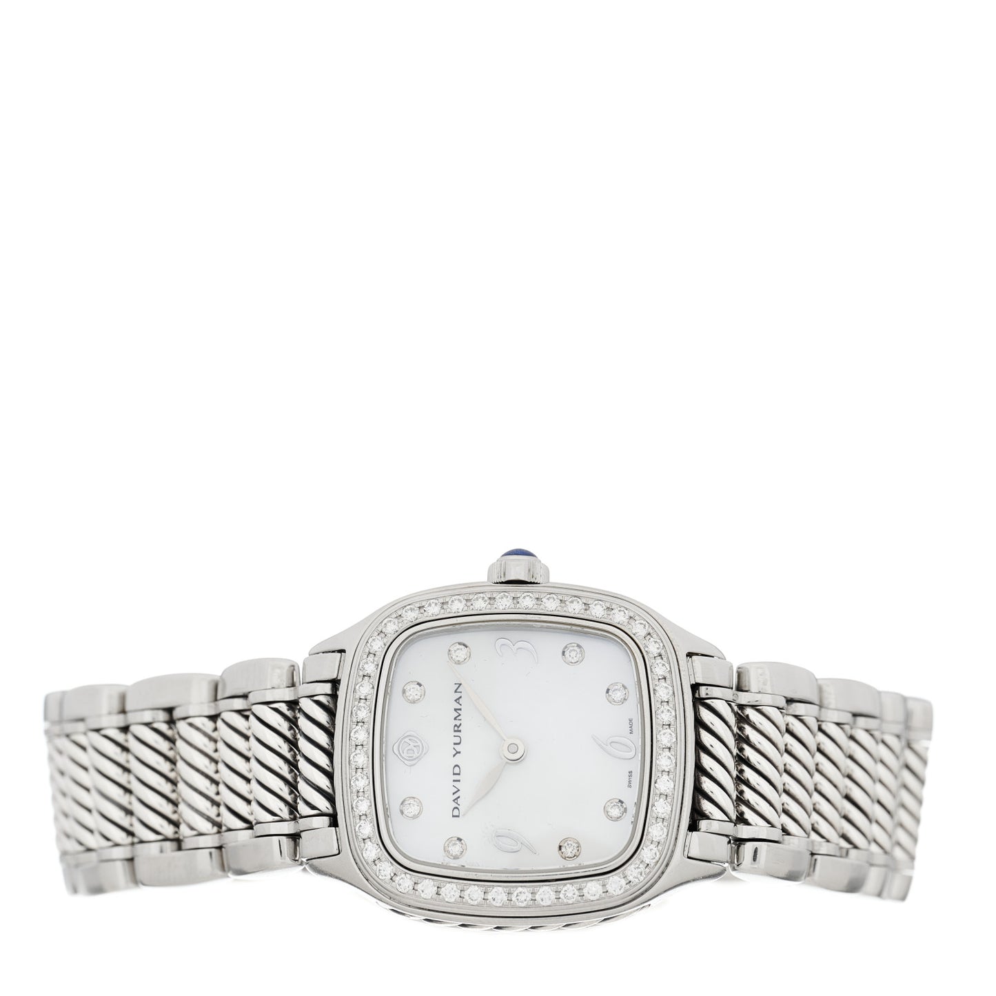Stainless Steel Diamond Bezel Mother of Pearl 25mm Thoroughbred Quartz Watch