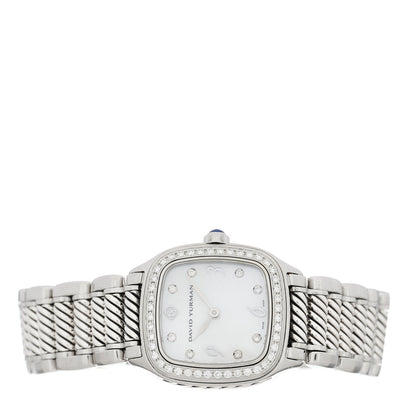David Yurman Stainless Steel Diamond Bezel Mother of Pearl 25mm Thoroughbred Quartz Watch 2 of 5