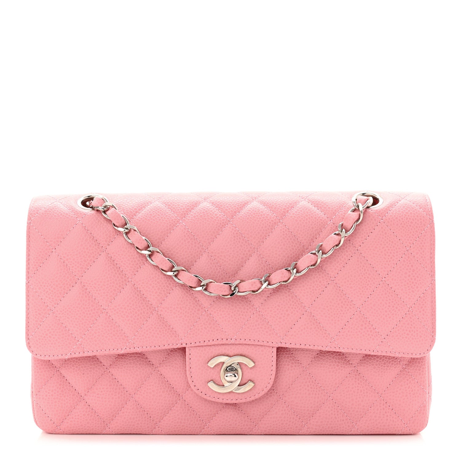Chanel Caviar Quilted Medium Double Flap Pink 1 of 10