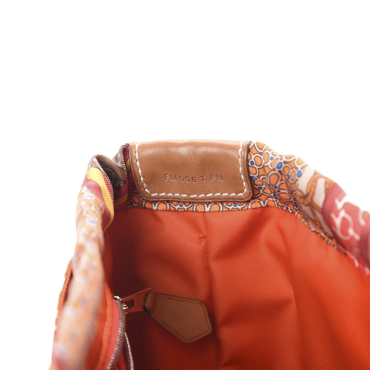 Hermes Silk Barenia Carre en Cravates Fourbi 25 MM Pouch Flamingo Pink Deer Brown 6 of 10